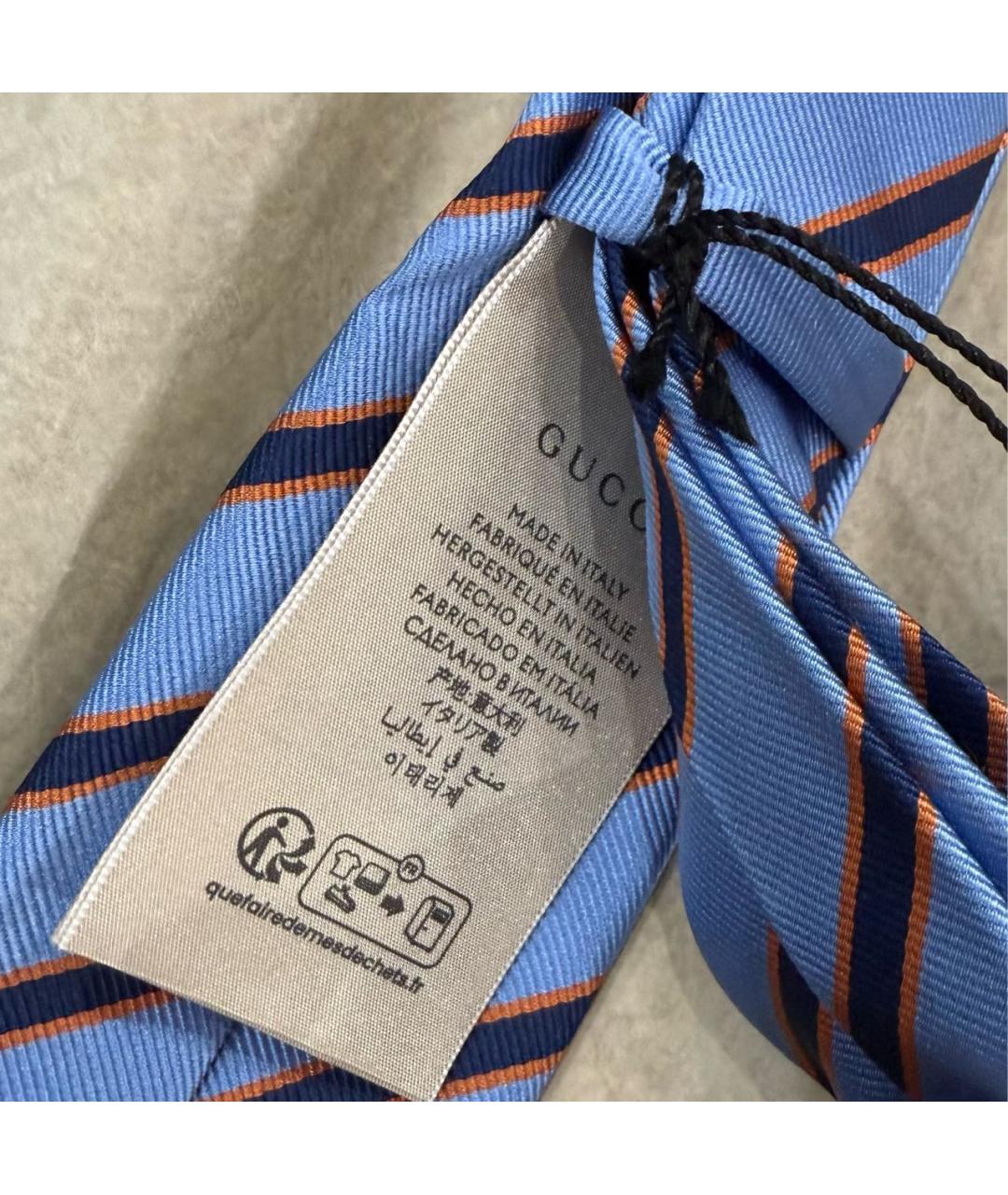 GUCCI Голубой шелковый галстук, фото 4
