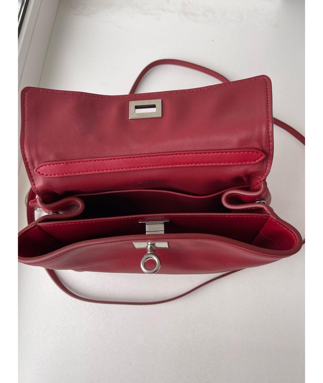 BALENCIAGA Красная кожаная сумка через плечо, фото 4