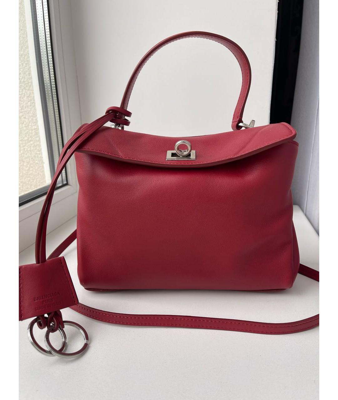 BALENCIAGA Красная кожаная сумка через плечо, фото 5