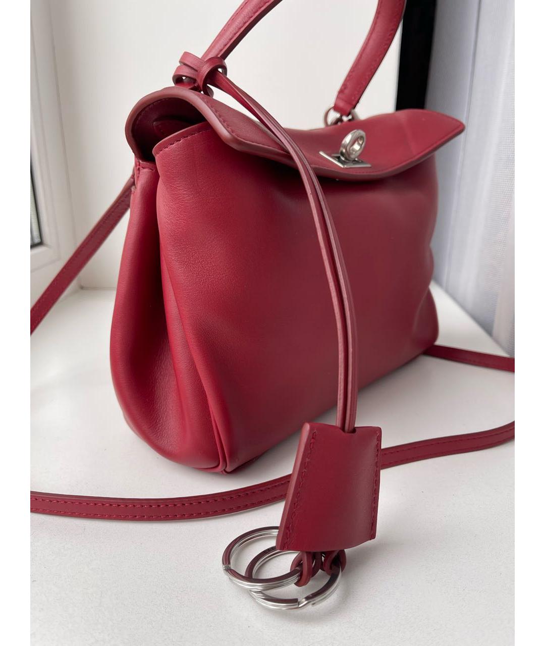 BALENCIAGA Красная кожаная сумка через плечо, фото 2