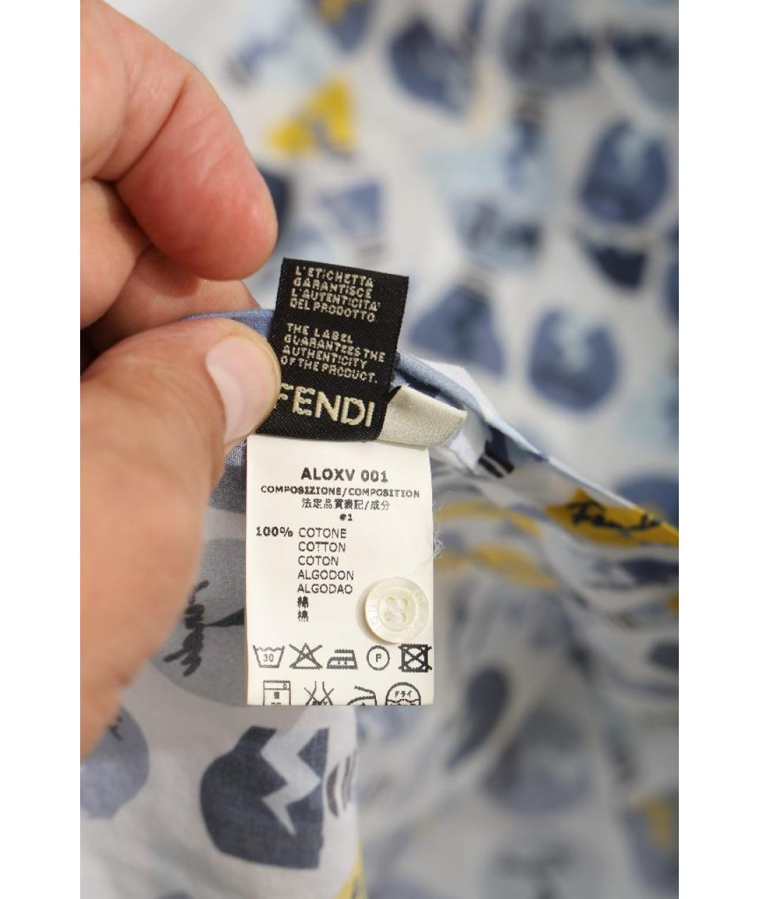 FENDI KIDS Мульти хлопковая детская рубашка, фото 5