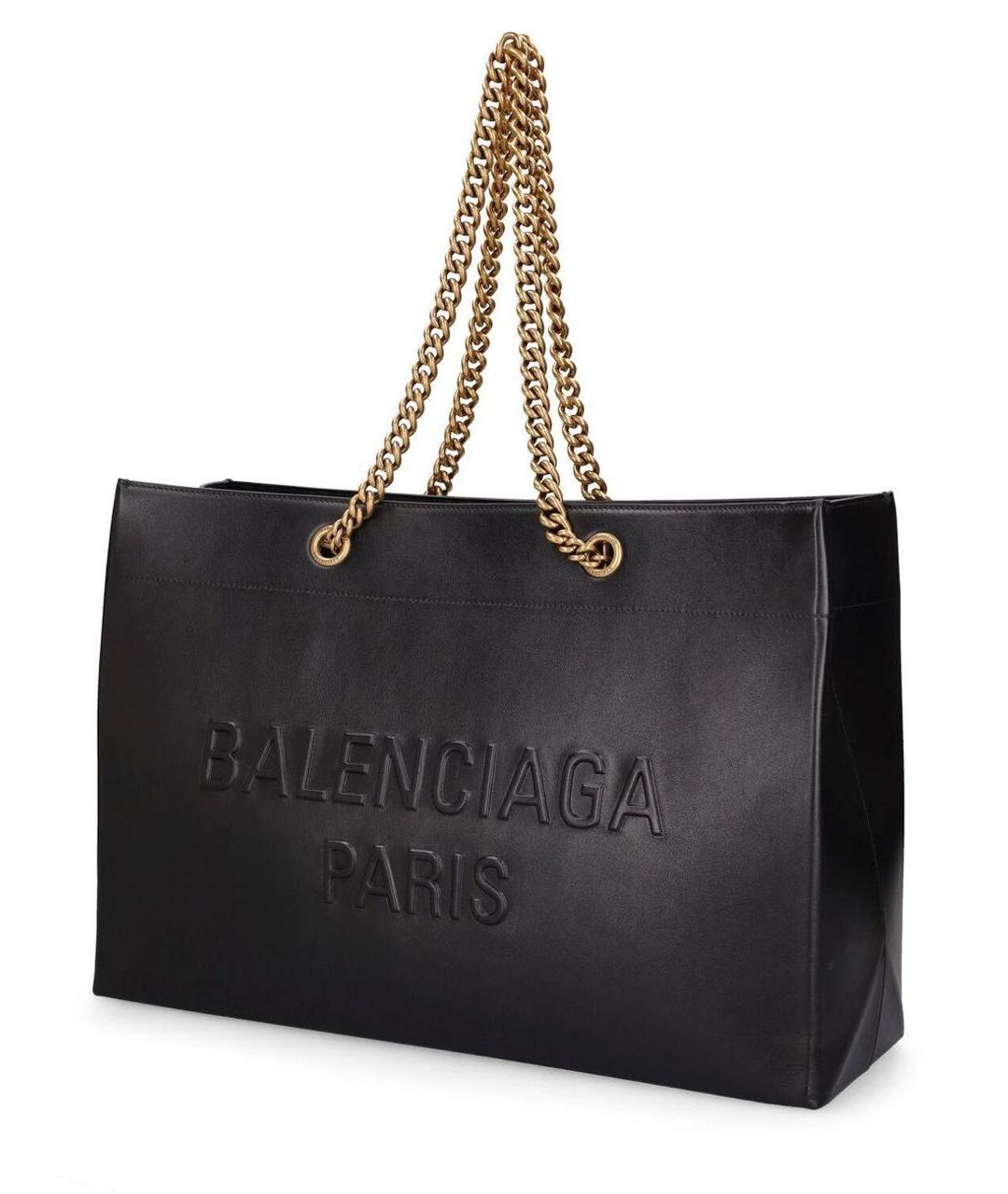 BALENCIAGA Черная кожаная сумка тоут, фото 4