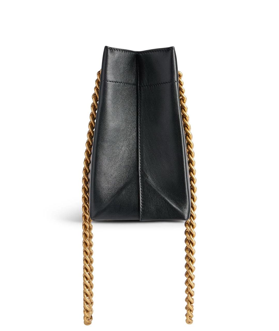 BALENCIAGA Черная кожаная сумка тоут, фото 3