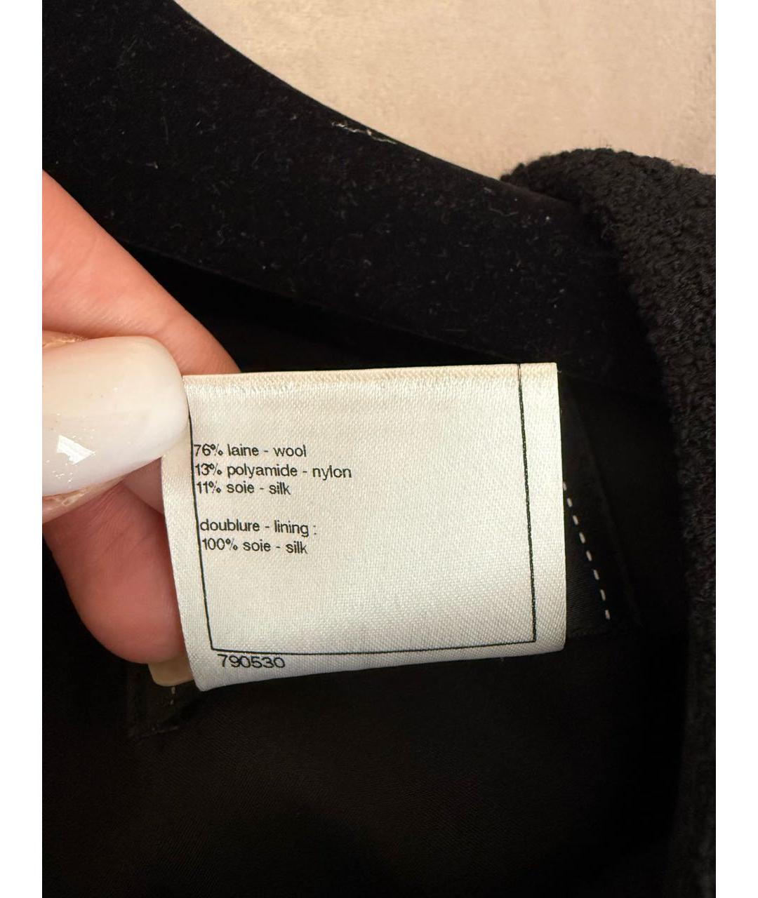 CHANEL Черное твидовое повседневное платье, фото 5