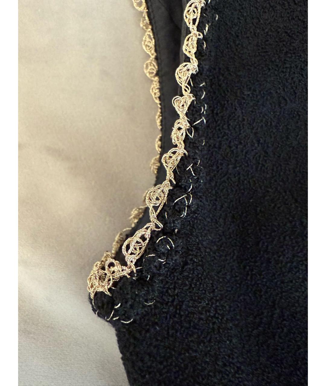 CHANEL Черное твидовое повседневное платье, фото 3