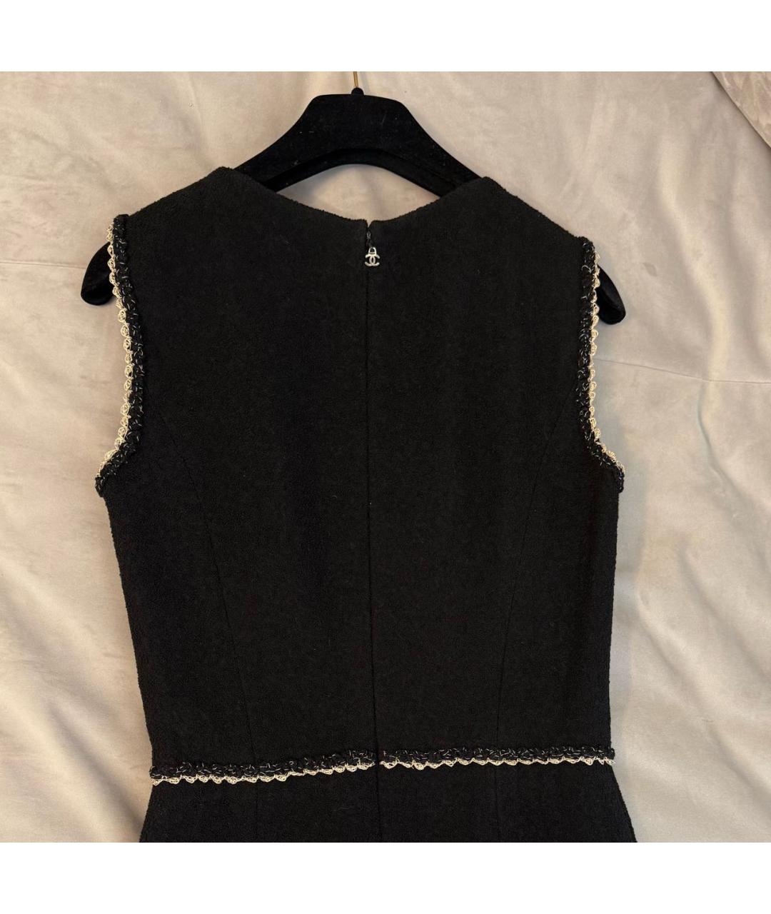 CHANEL Черное твидовое повседневное платье, фото 6