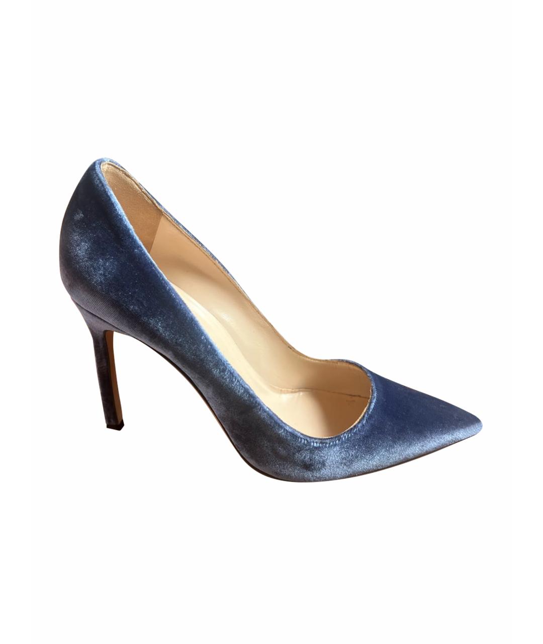 JIMMY CHOO Синие бархатные туфли, фото 1