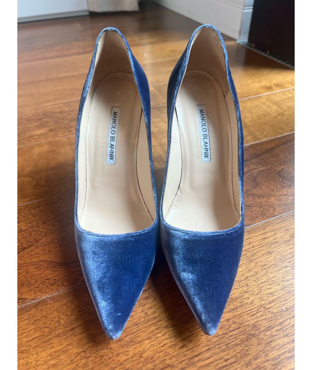 JIMMY CHOO Синие бархатные туфли, фото 2