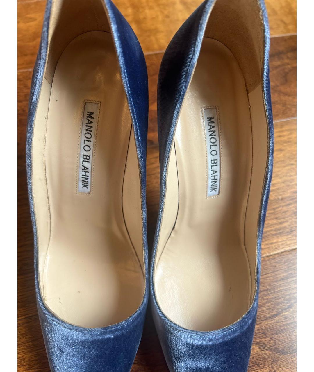 JIMMY CHOO Синие бархатные туфли, фото 3