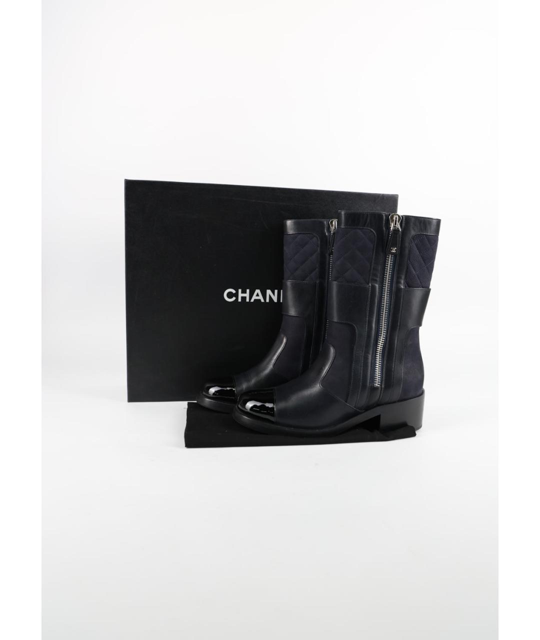 CHANEL Черные кожаные ботинки, фото 6