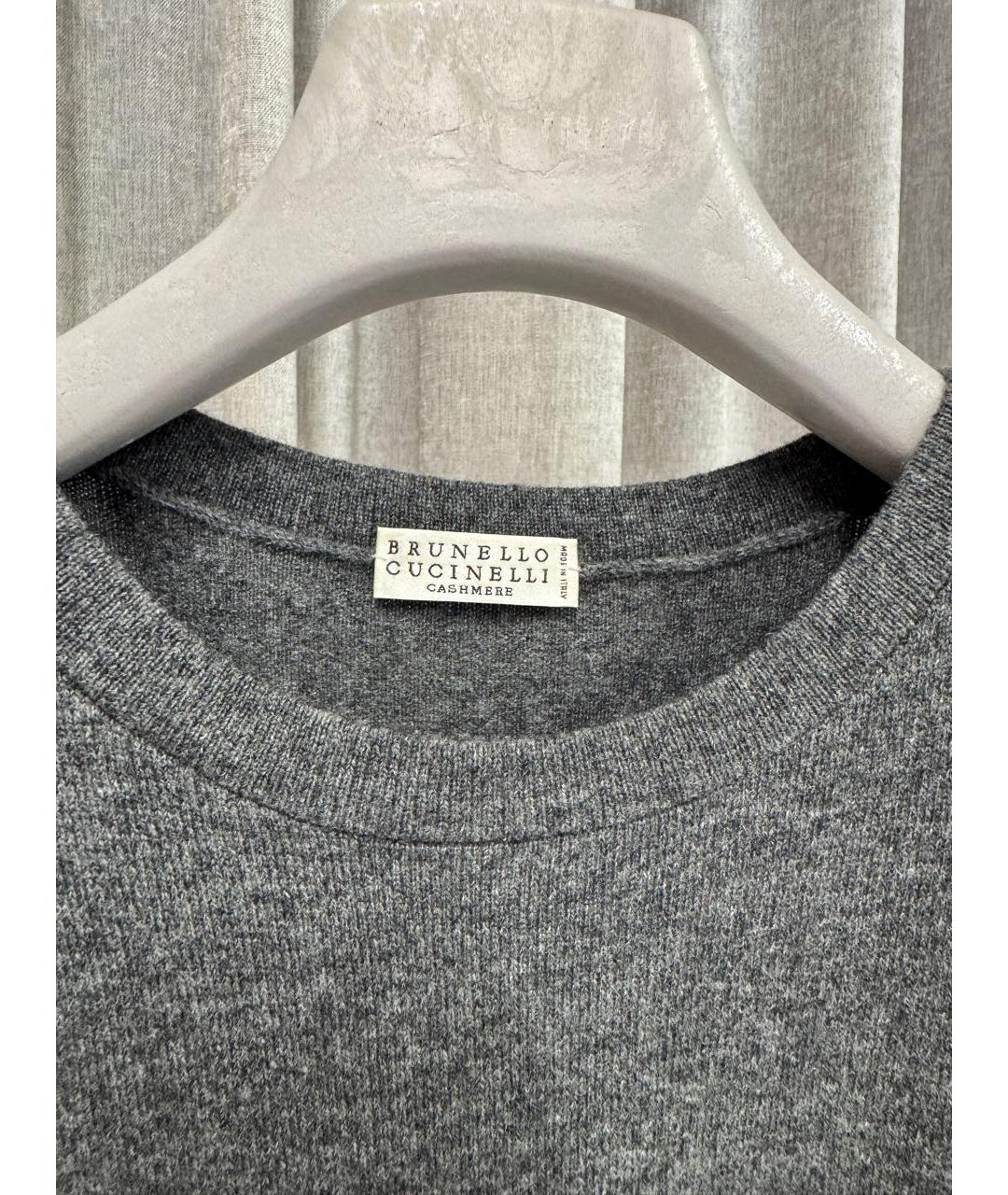 BRUNELLO CUCINELLI Антрацитовое шерстяное повседневное платье, фото 3