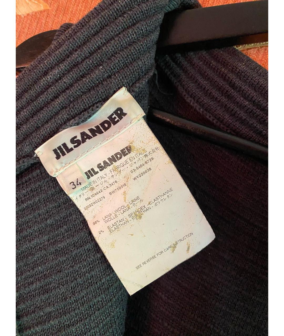 JIL SANDER Антрацитовое шерстяное повседневное платье, фото 3