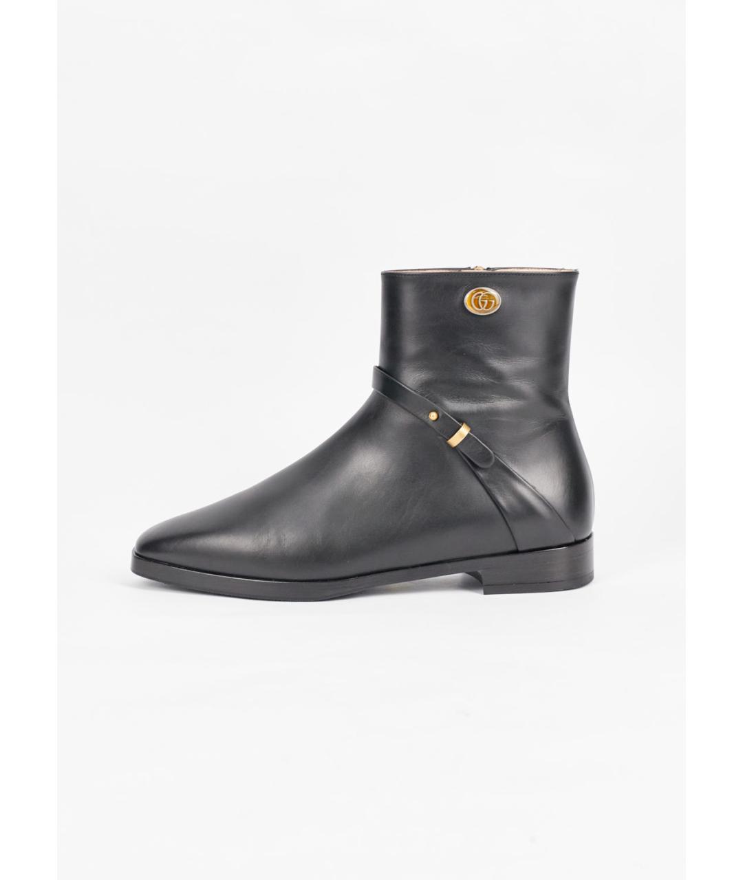 GUCCI Черные кожаные ботинки, фото 8