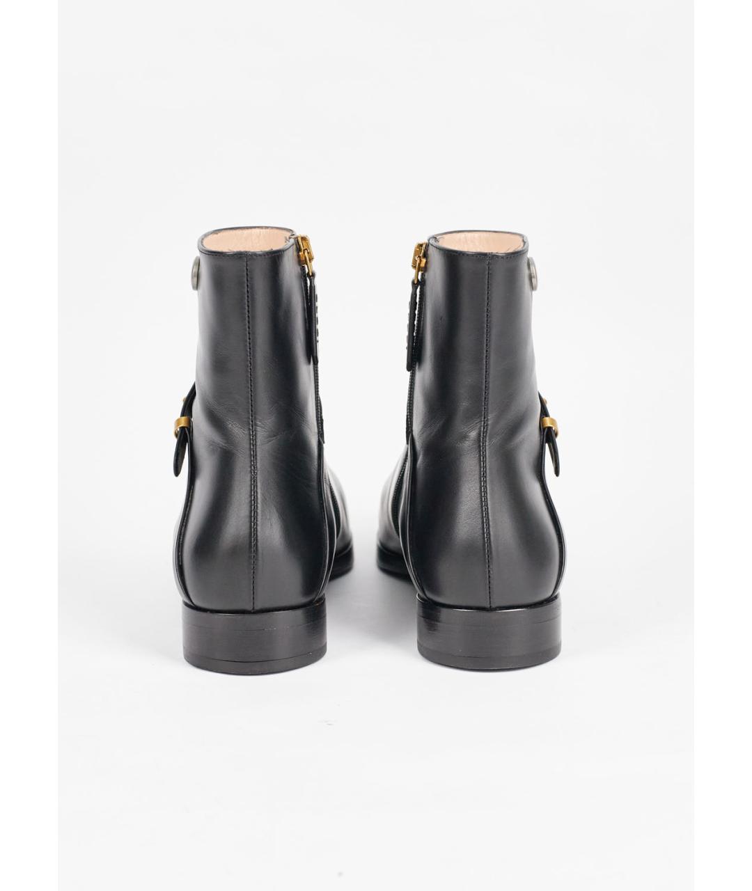 GUCCI Черные кожаные ботинки, фото 4
