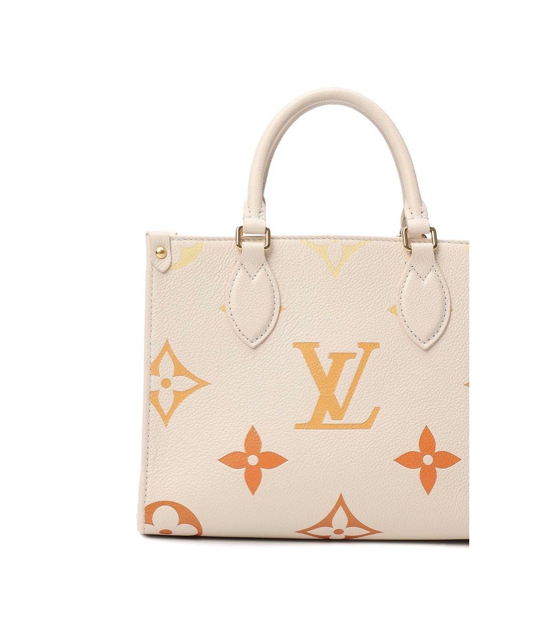 LOUIS VUITTON Бежевая кожаная сумка тоут, фото 2