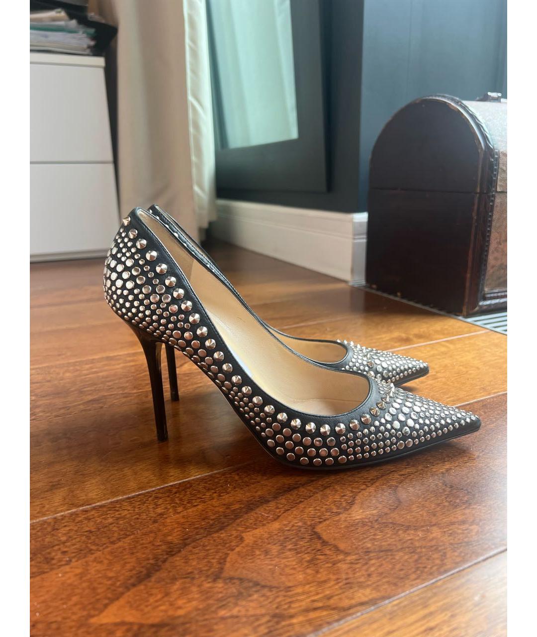 JIMMY CHOO Серебряные кожаные туфли, фото 5