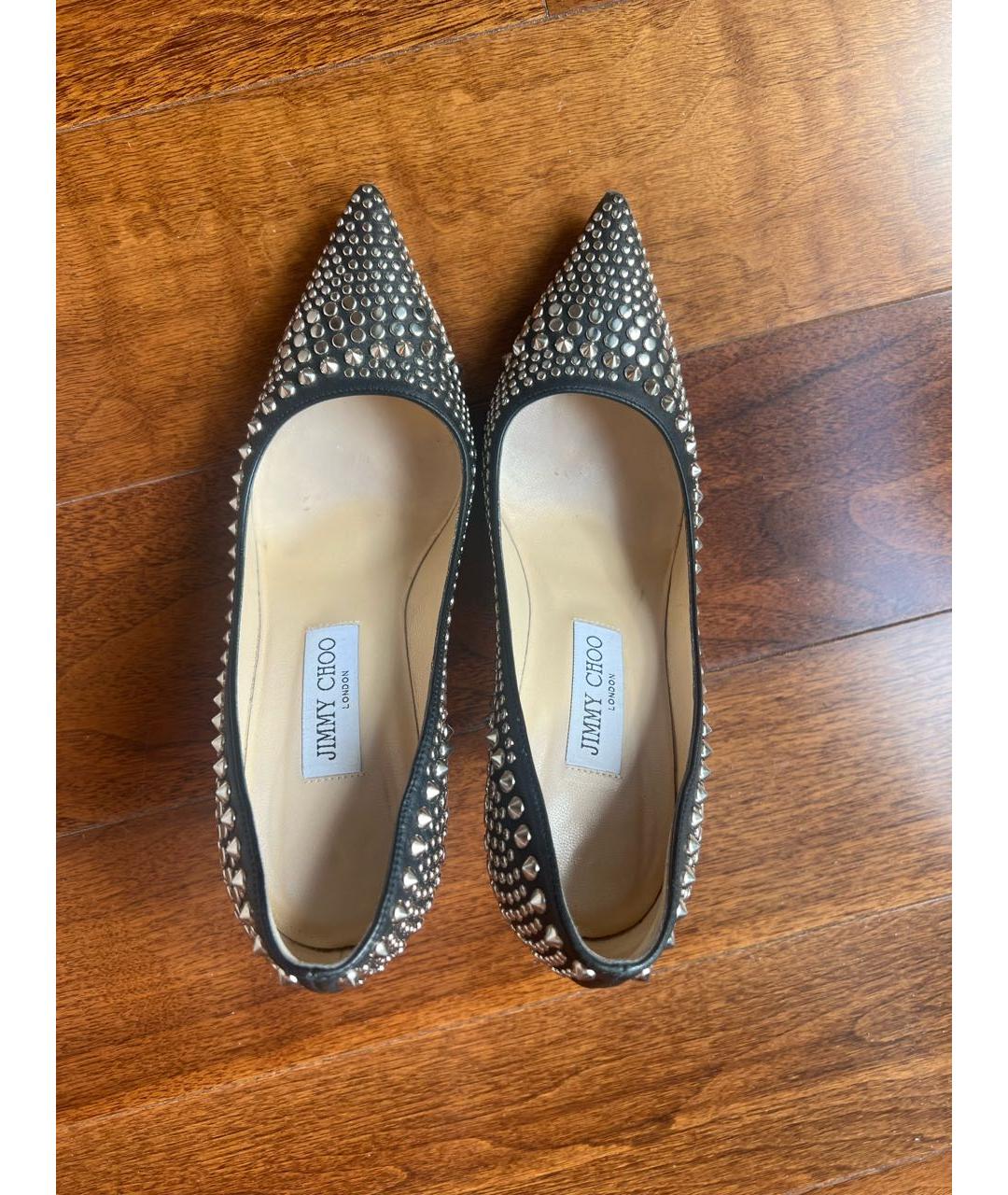 JIMMY CHOO Серебряные кожаные туфли, фото 3