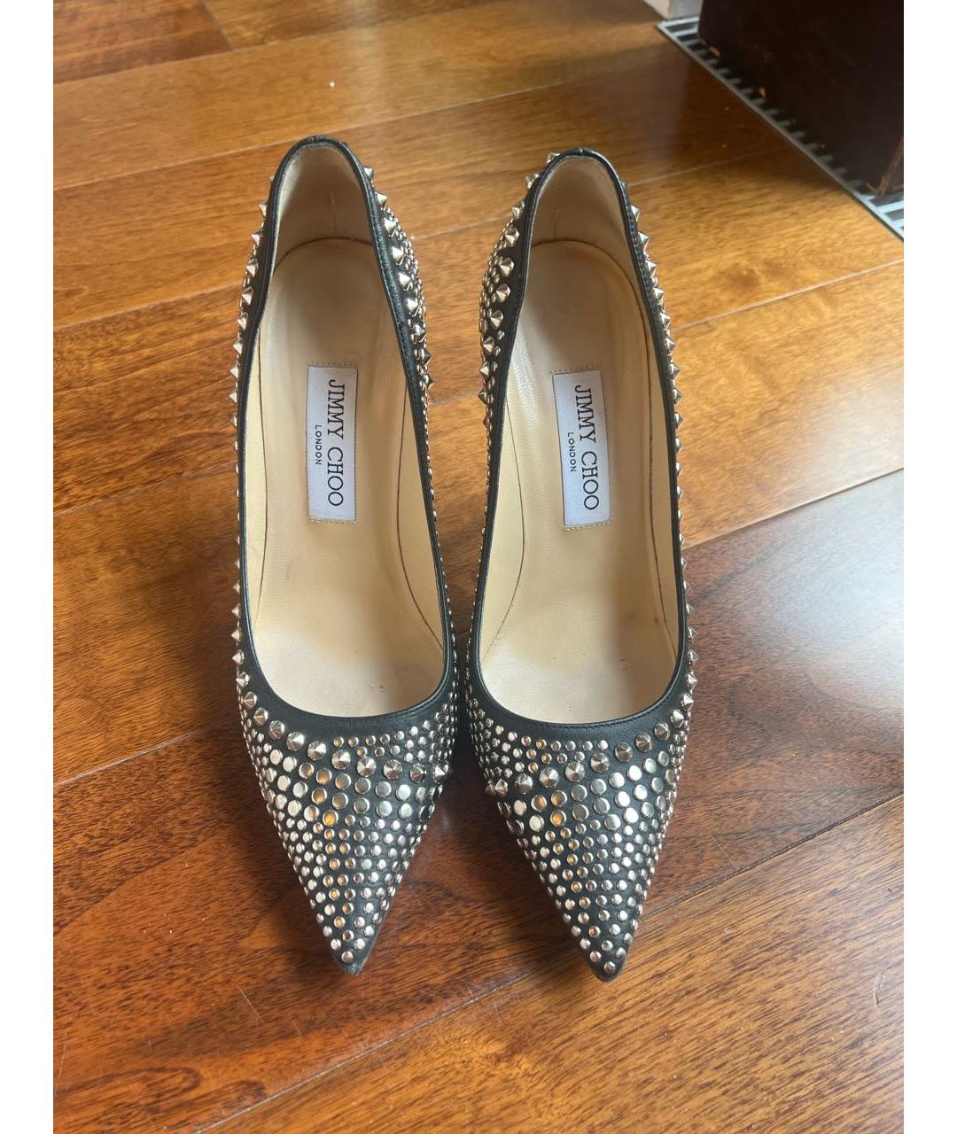 JIMMY CHOO Серебряные кожаные туфли, фото 2