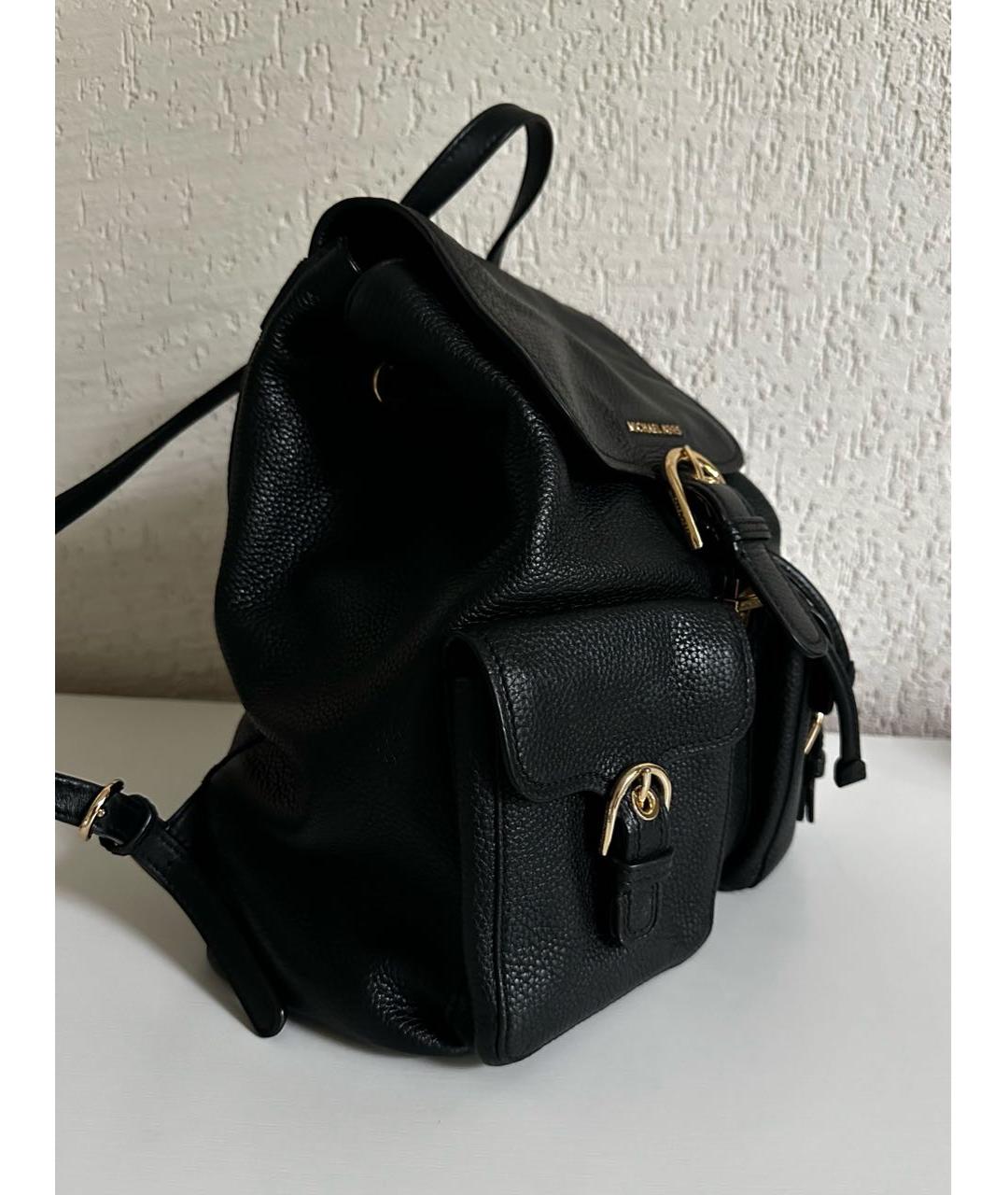 MICHAEL KORS Черный кожаный рюкзак, фото 2