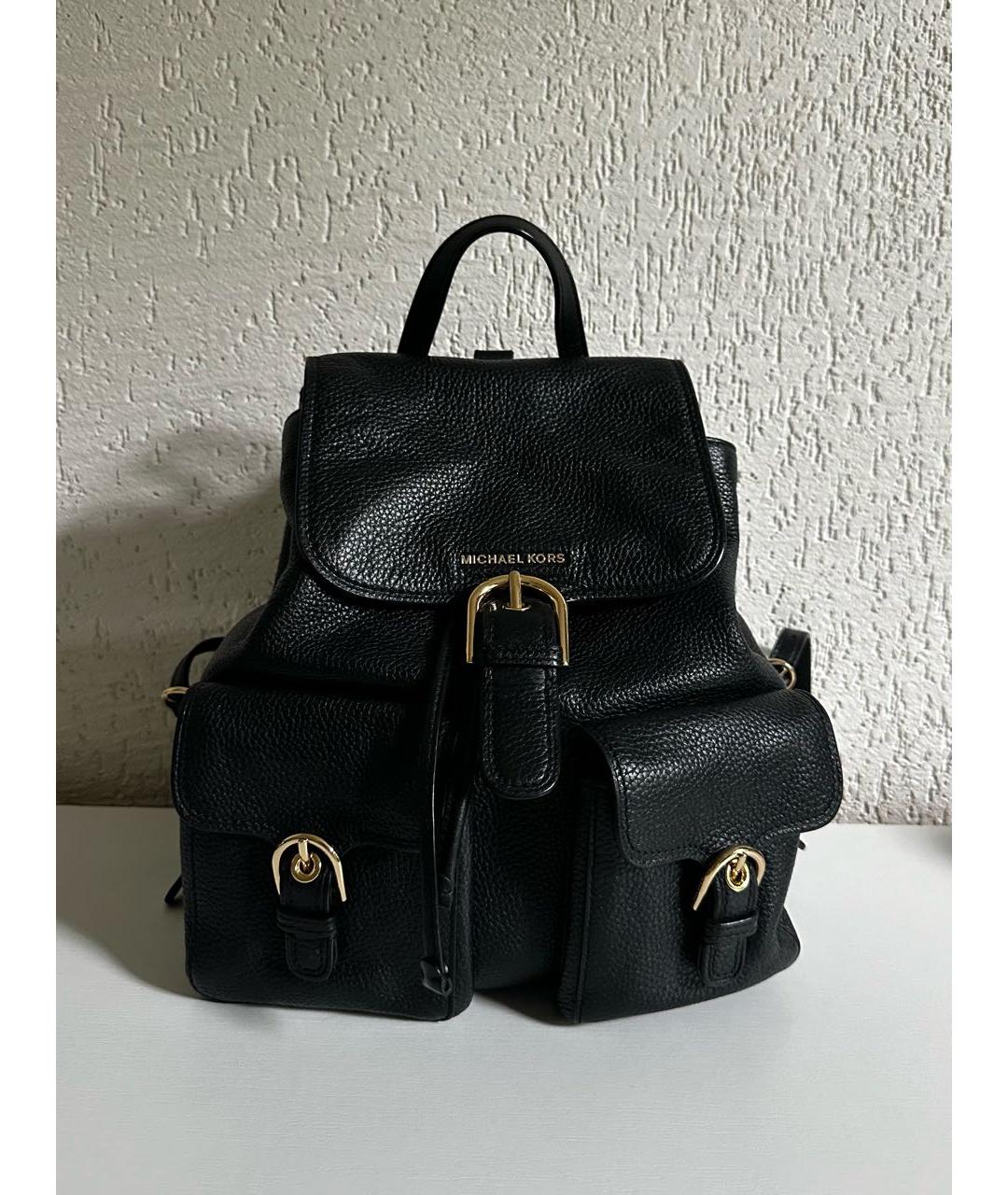 MICHAEL KORS Черный кожаный рюкзак, фото 6