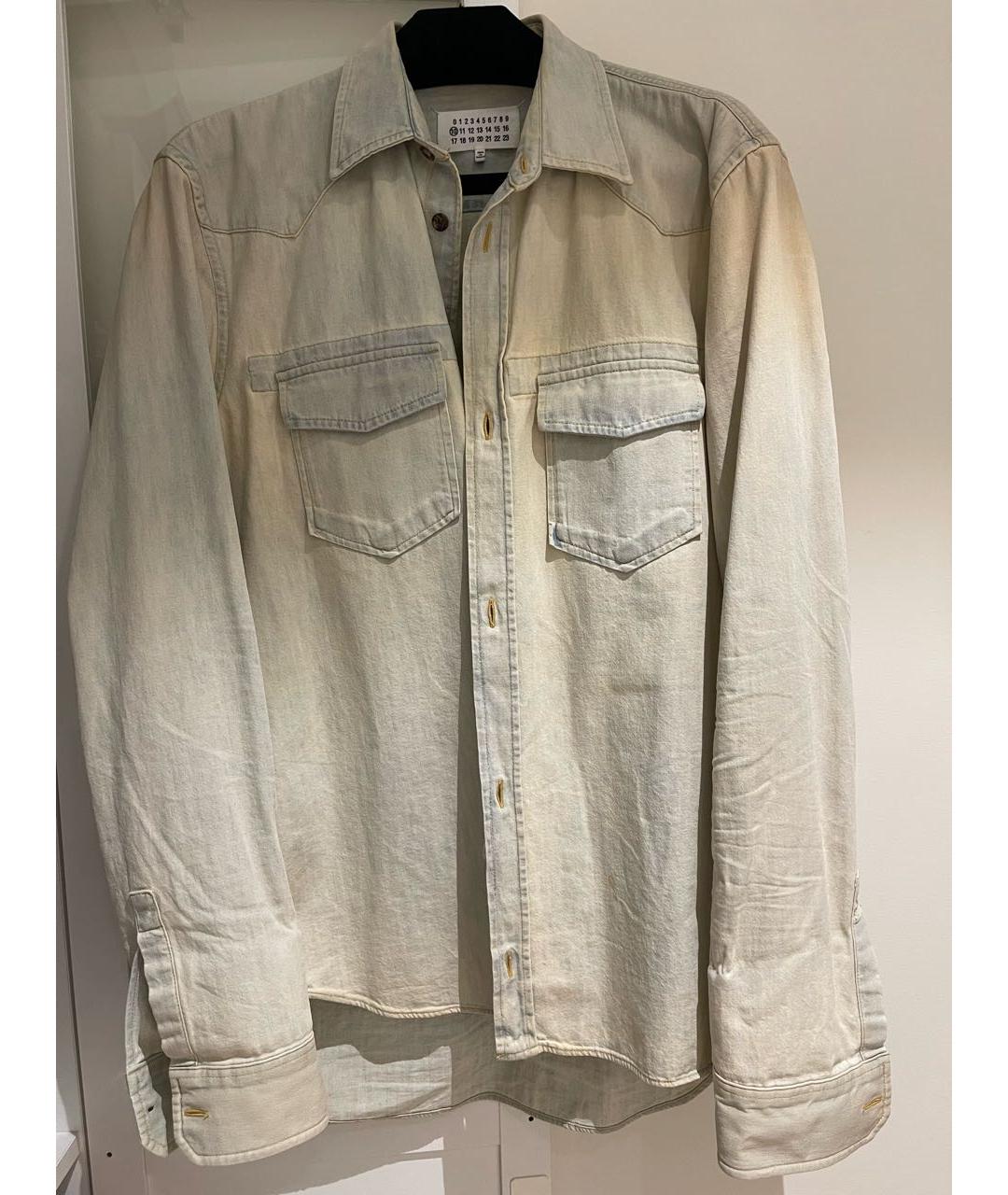 MAISON MARGIELA Голубая хлопковая классическая рубашка, фото 5