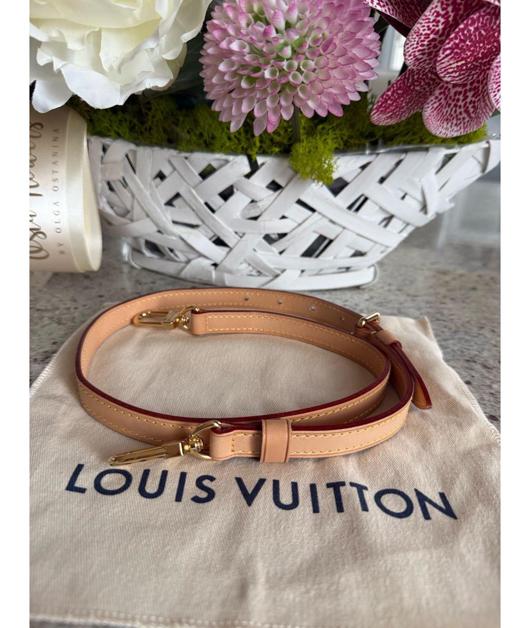 LOUIS VUITTON Коричневый кожаный ремень, фото 5