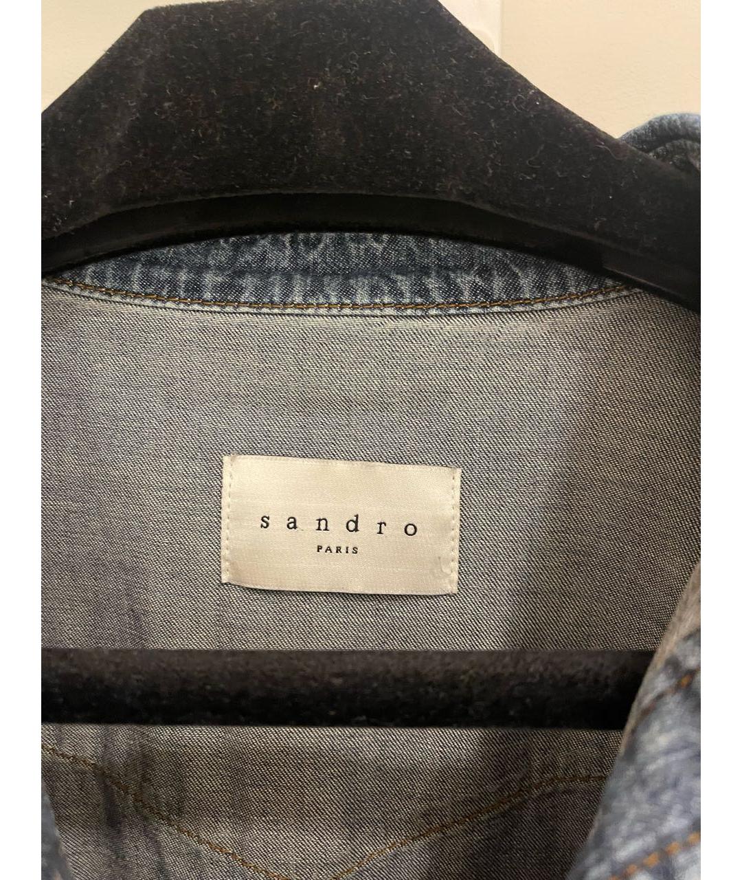 SANDRO Синяя хлопковая кэжуал рубашка, фото 2