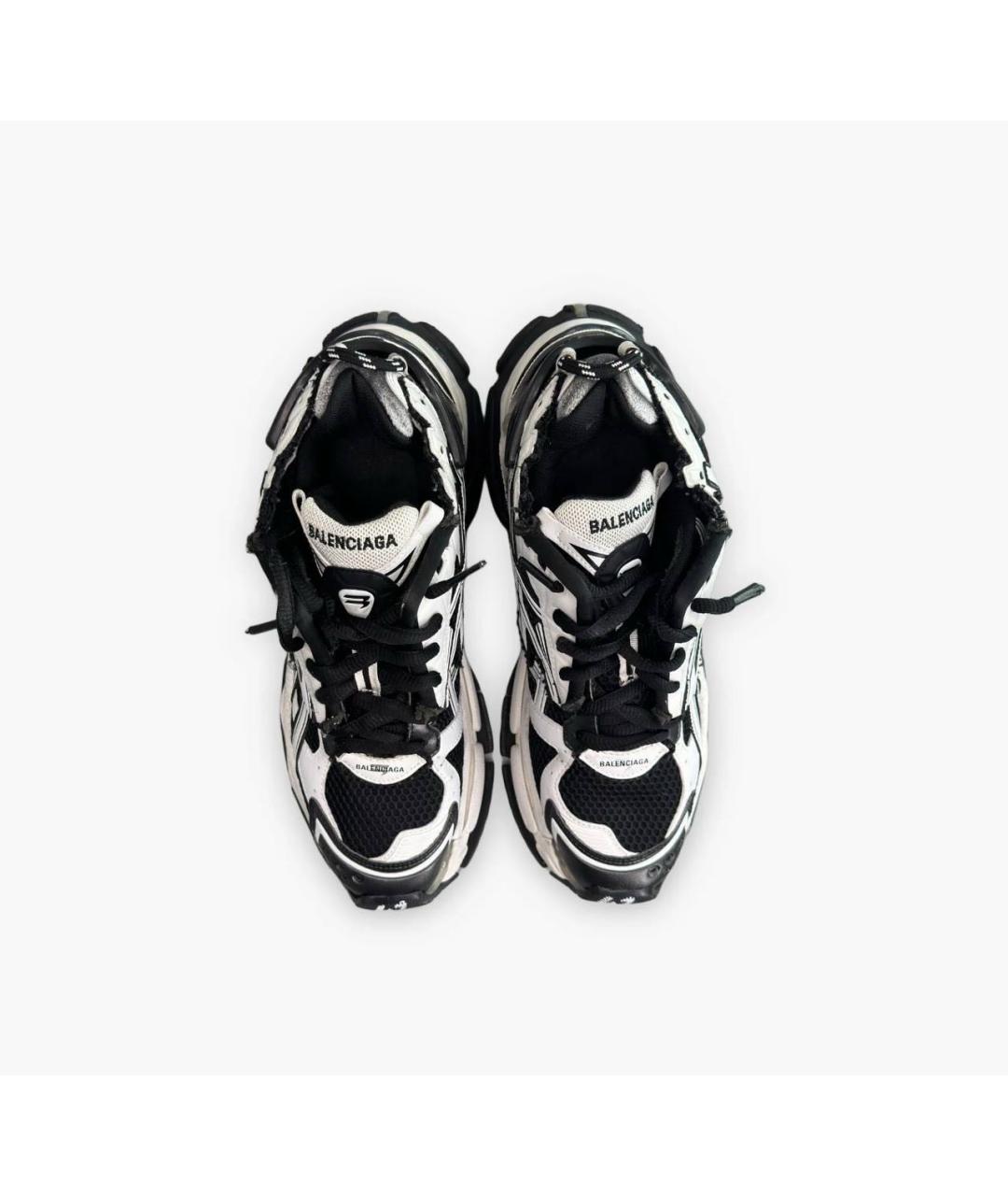 BALENCIAGA Белые кожаные высокие кроссовки / кеды, фото 3