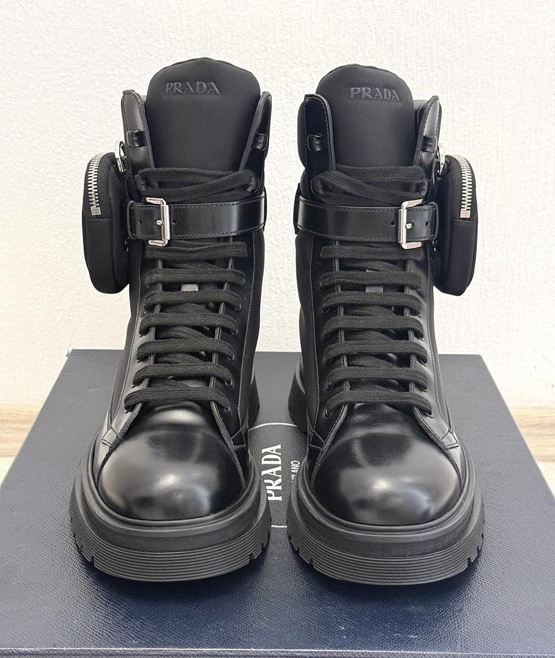 PRADA Черные кожаные ботинки, фото 6