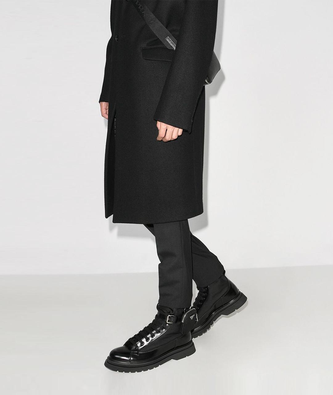 PRADA Черные кожаные ботинки, фото 7