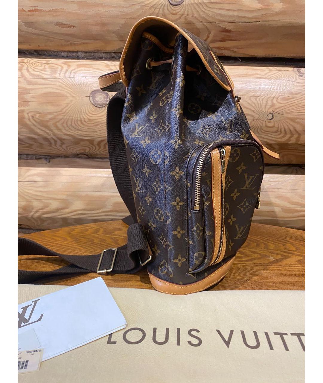 LOUIS VUITTON Коричневый кожаный рюкзак, фото 2