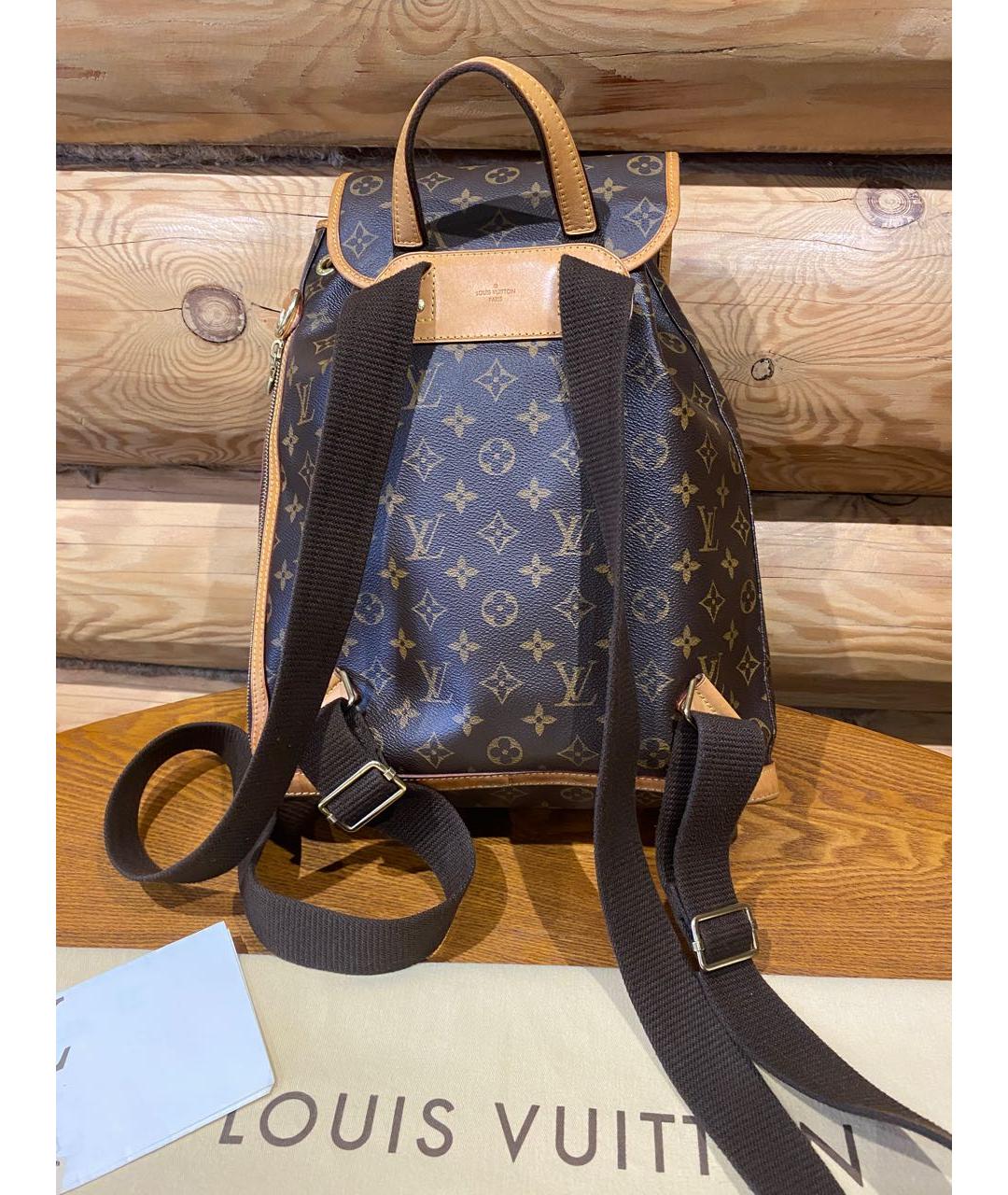 LOUIS VUITTON Коричневый кожаный рюкзак, фото 3