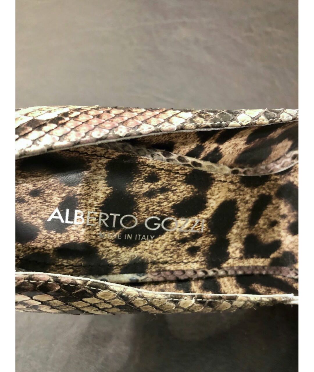 ALBERTO GOZZI Бежевые туфли из экзотической кожи, фото 6
