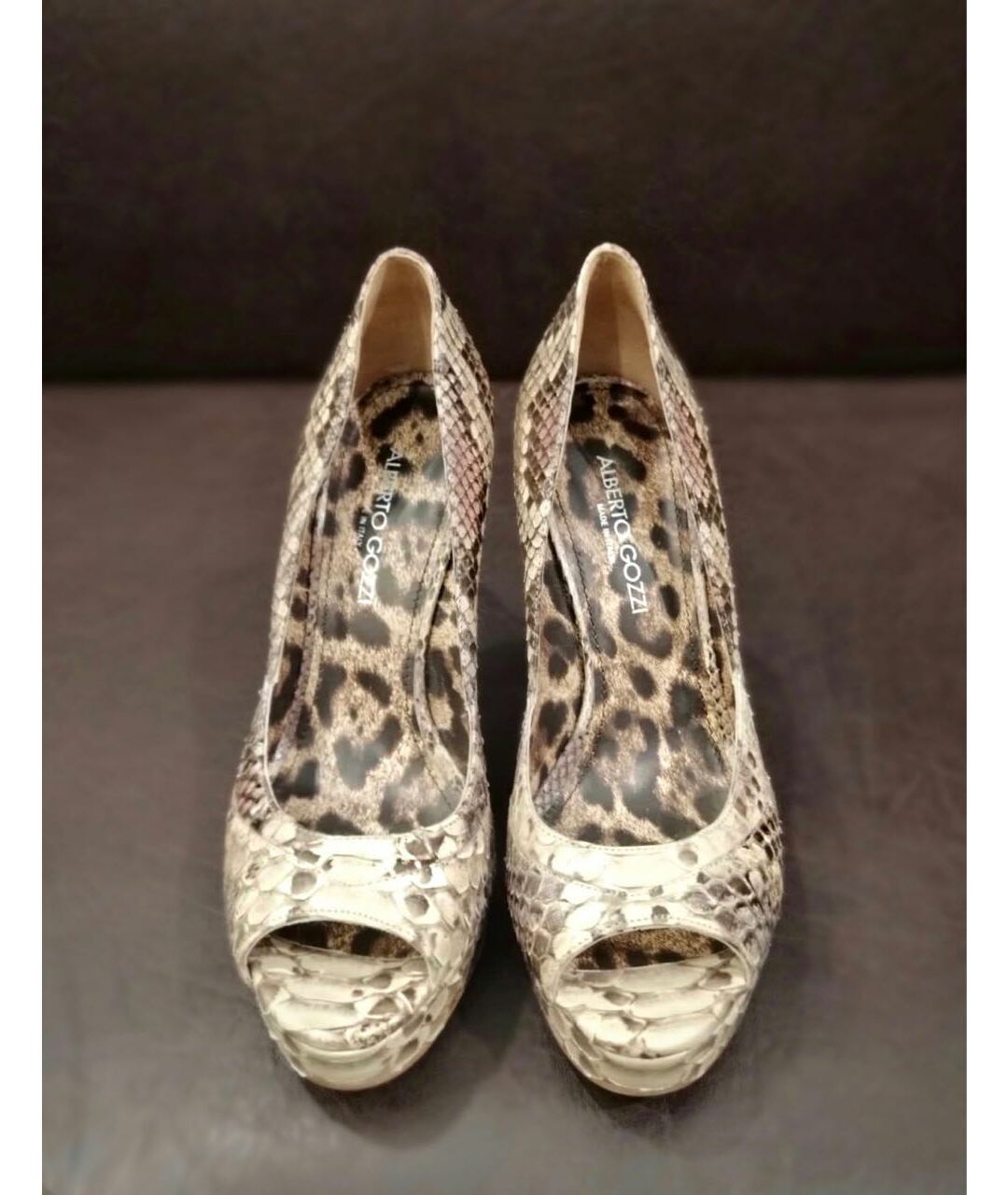 ALBERTO GOZZI Бежевые туфли из экзотической кожи, фото 2