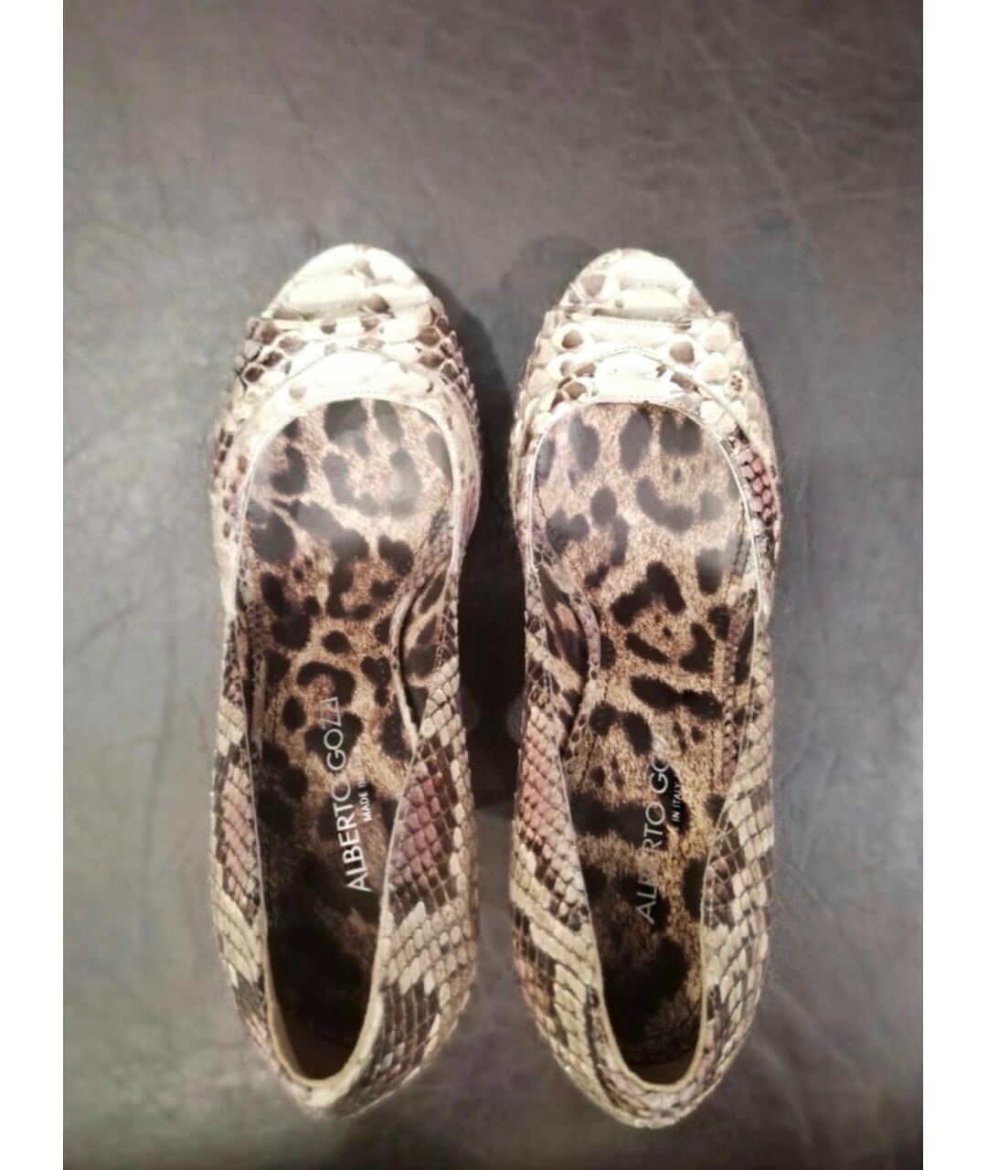 ALBERTO GOZZI Бежевые туфли из экзотической кожи, фото 3