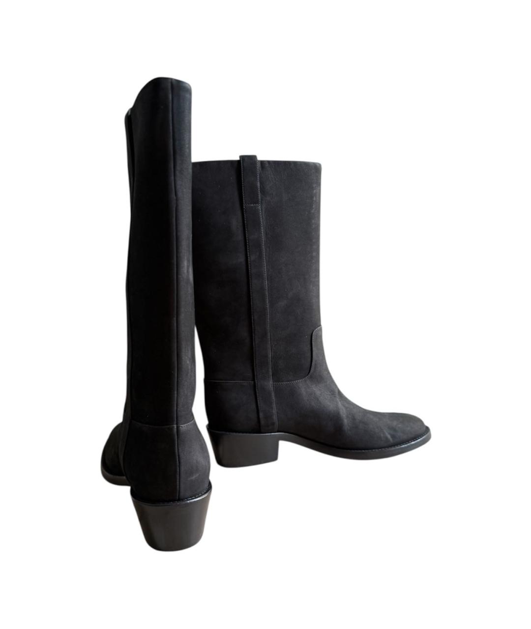 MAX MARA Черные нубуковые сапоги, фото 3