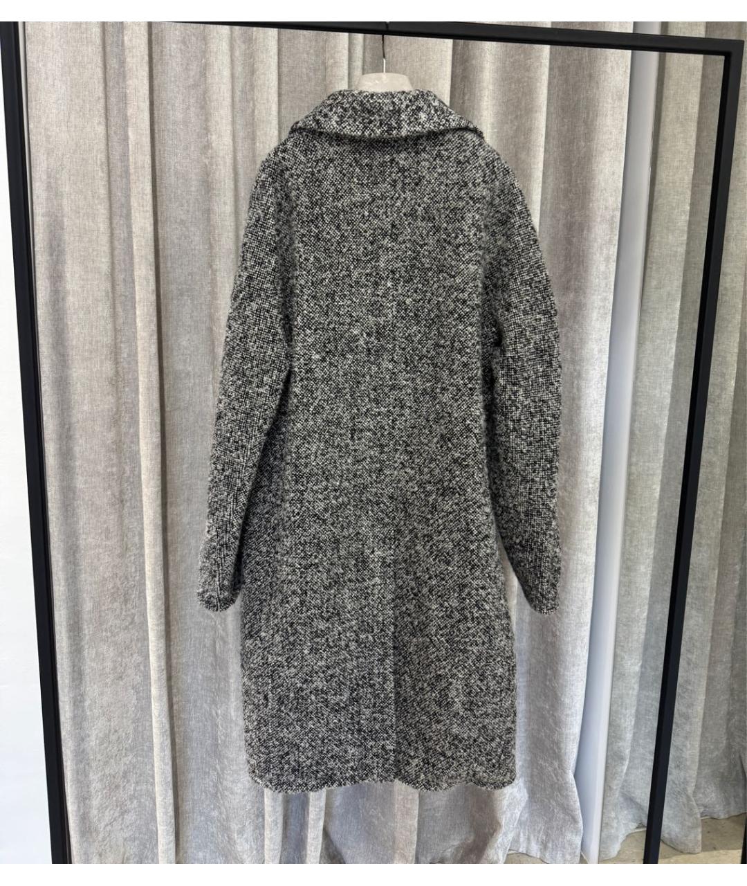 ERMANNO SCERVINO Антрацитовое шерстяное пальто, фото 2
