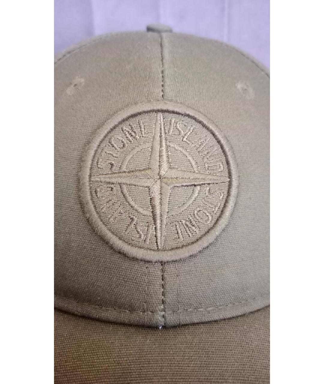 STONE ISLAND Хаки хлопковая кепка/бейсболка, фото 4