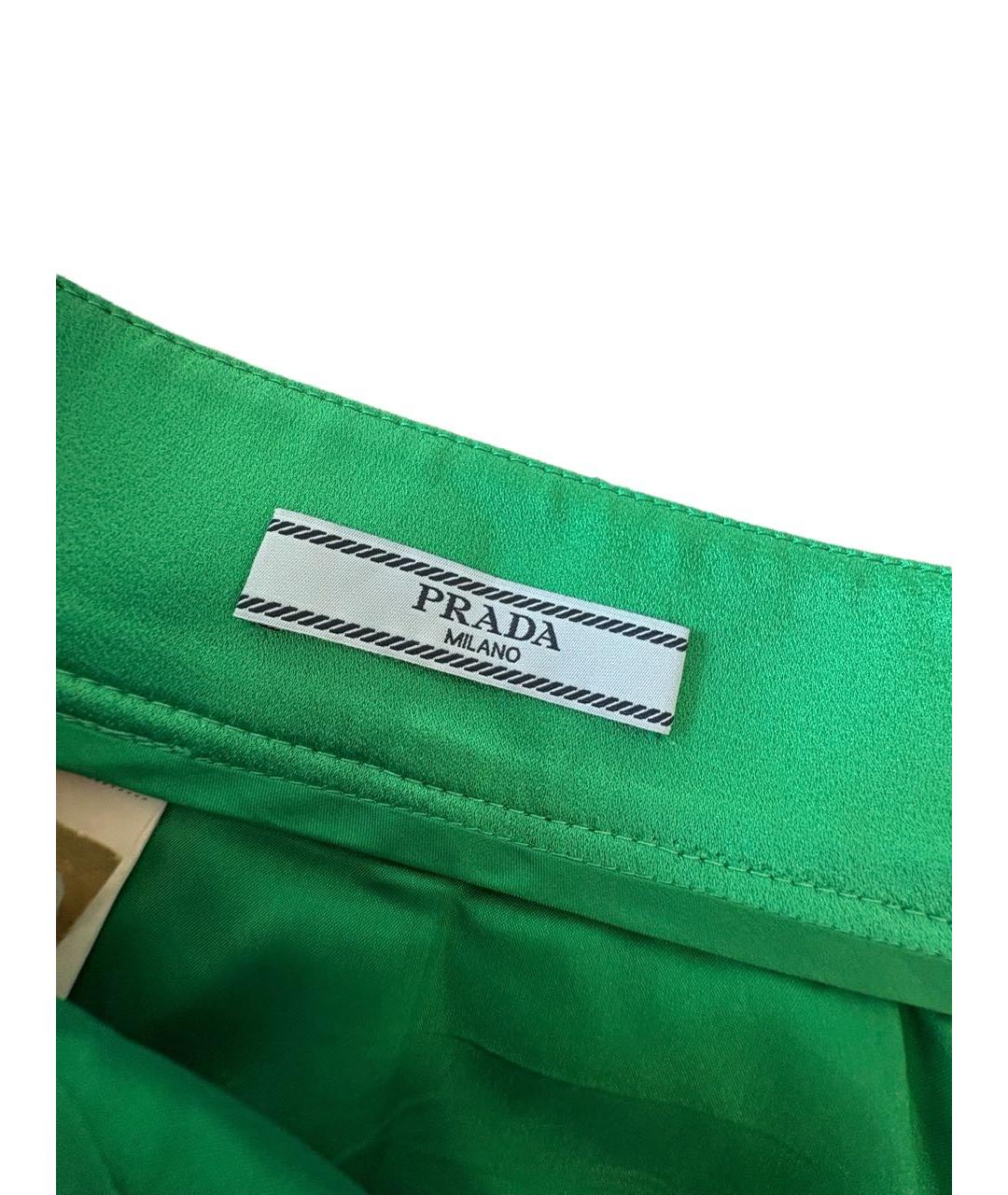 PRADA Зеленая шелковая юбка миди, фото 2