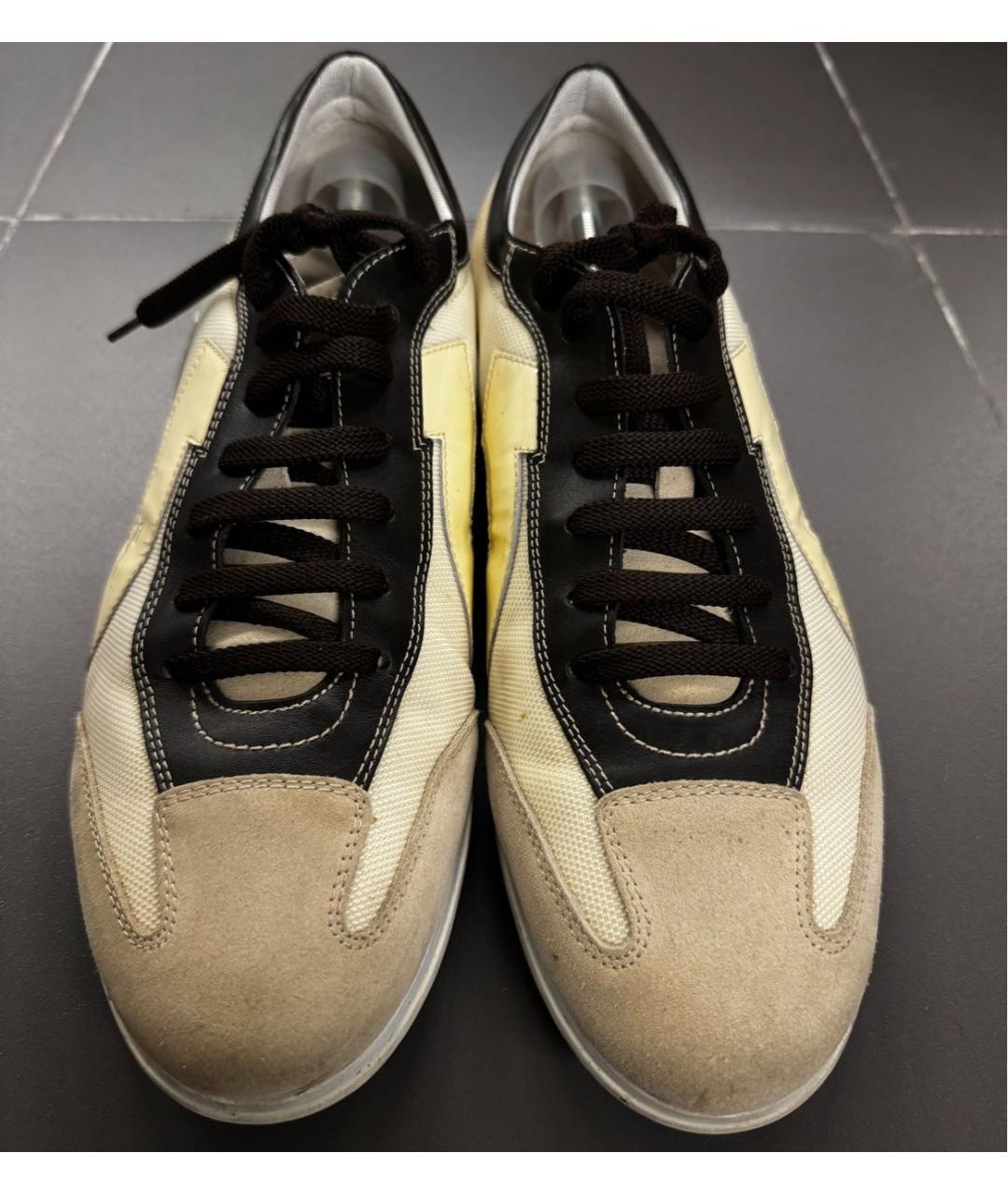FERRAGAMO Бежевые кожаные низкие кроссовки / кеды, фото 2