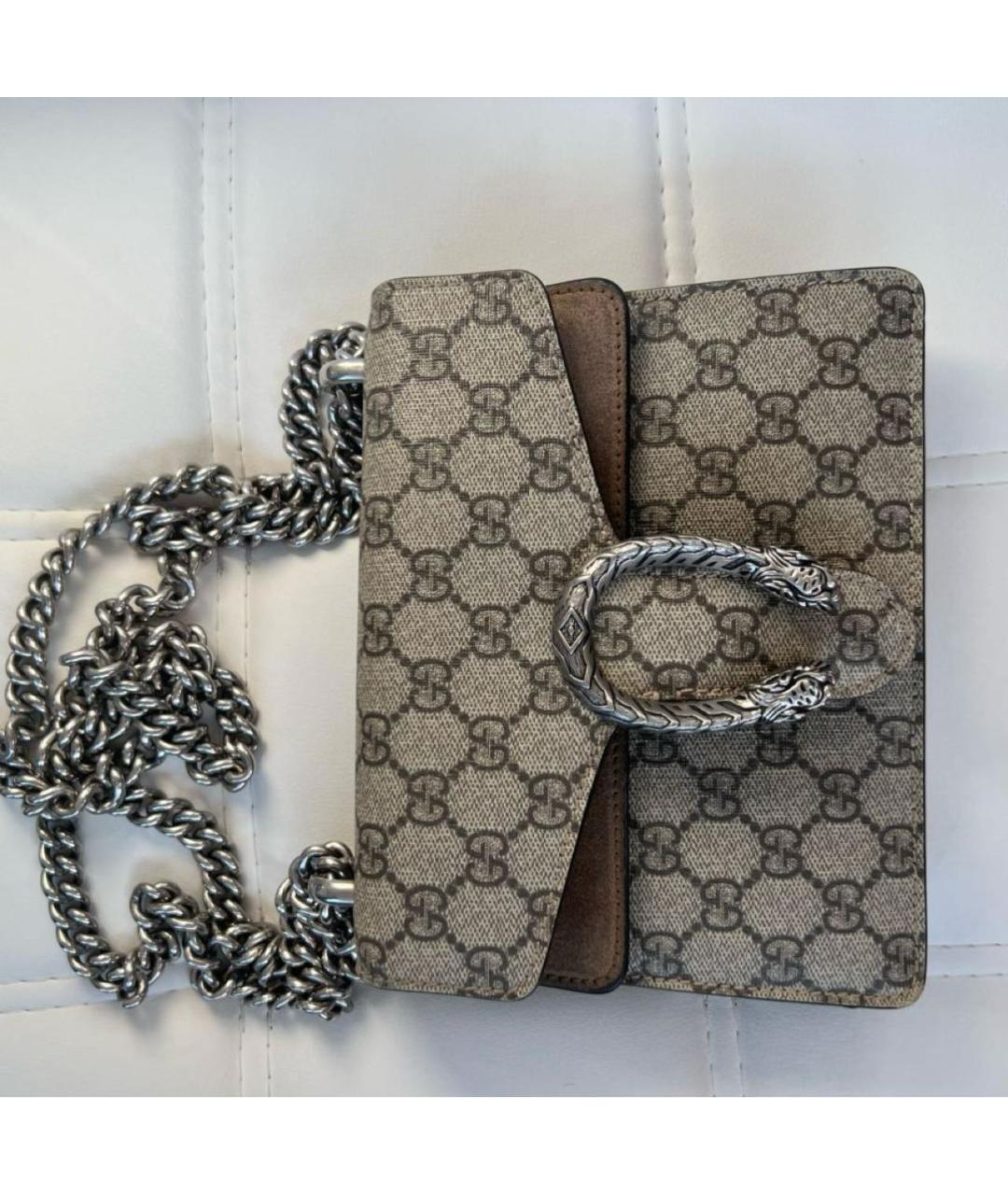 GUCCI Бежевая кожаная сумка через плечо, фото 5
