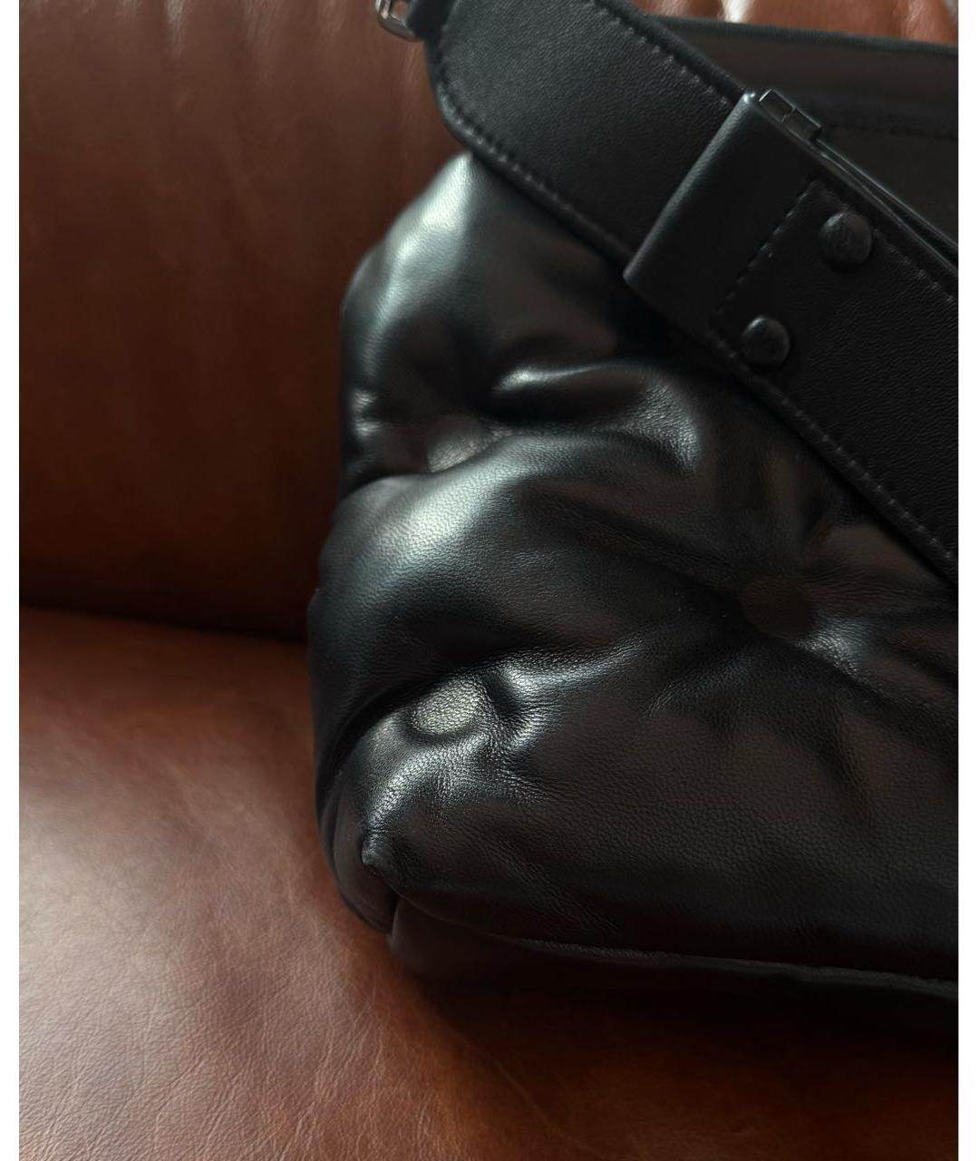 MAISON MARGIELA Черная кожаная сумка через плечо, фото 5