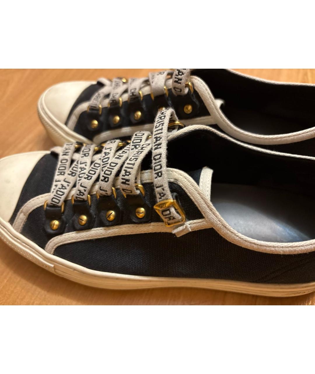 CHRISTIAN DIOR Темно-синие текстильные кеды, фото 6