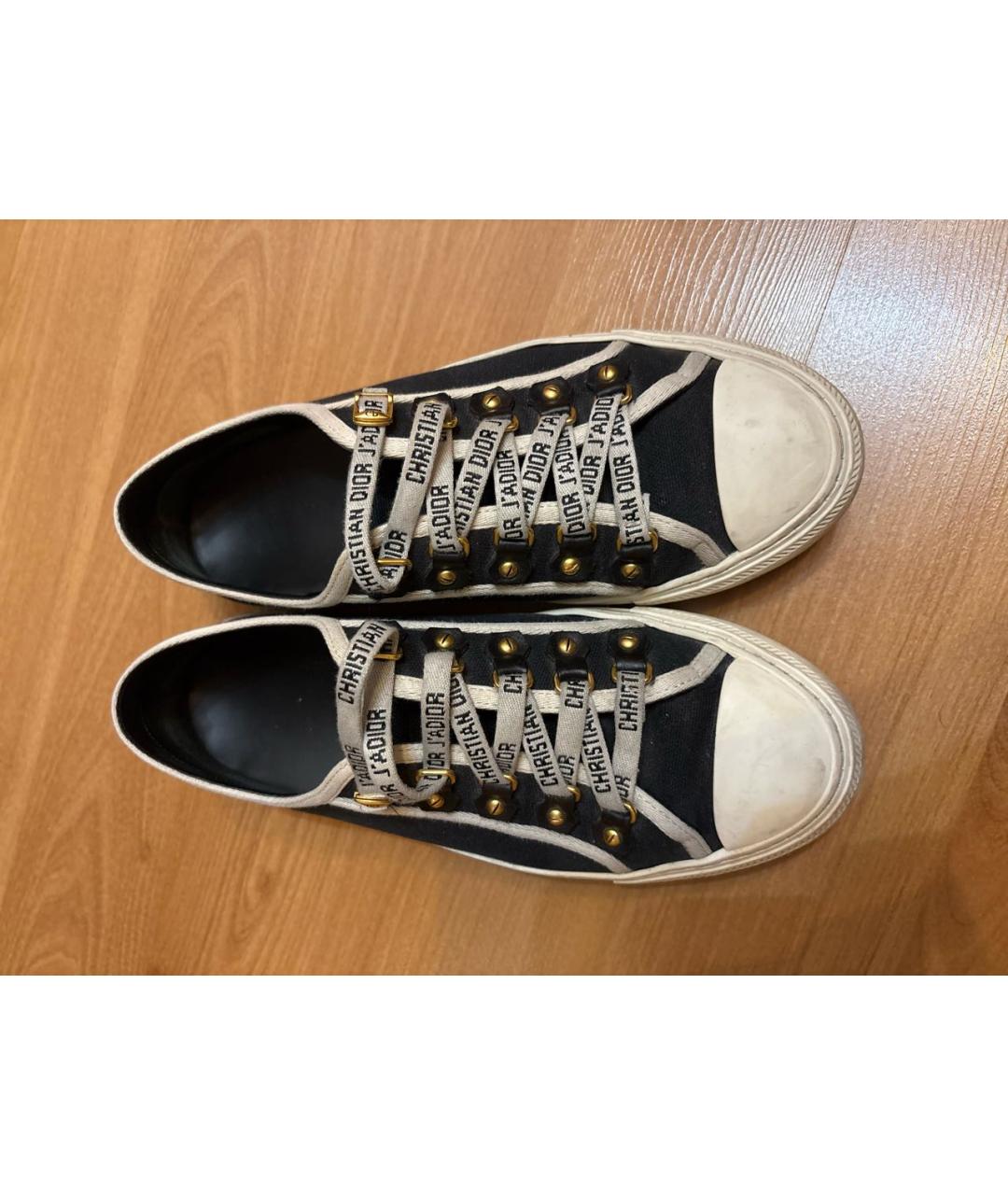 CHRISTIAN DIOR Темно-синие текстильные кеды, фото 3