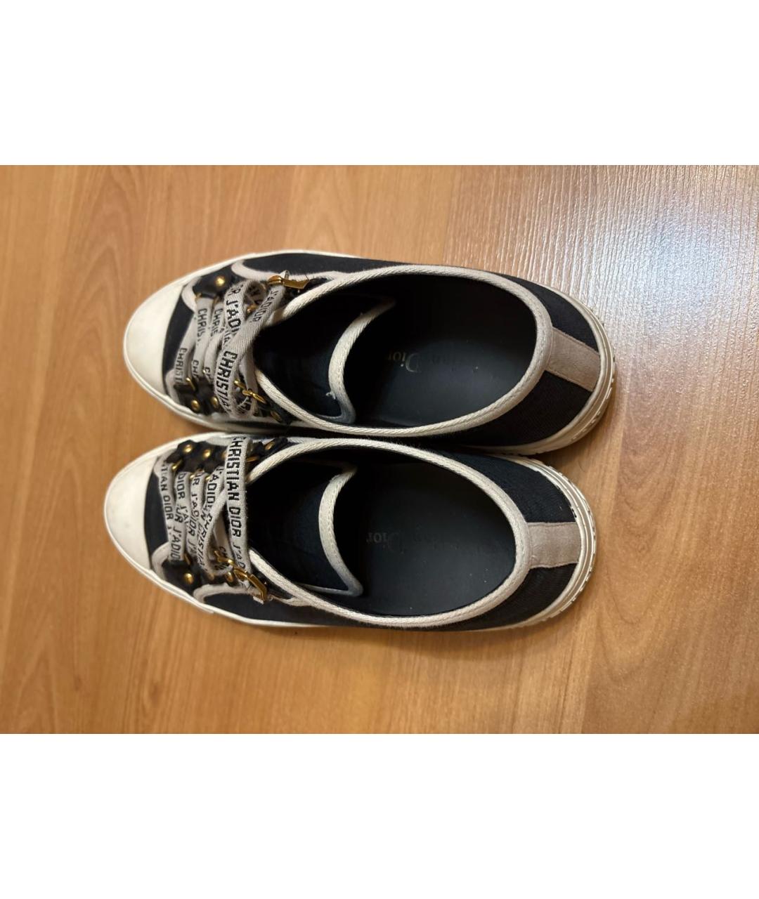 CHRISTIAN DIOR Темно-синие текстильные кеды, фото 4