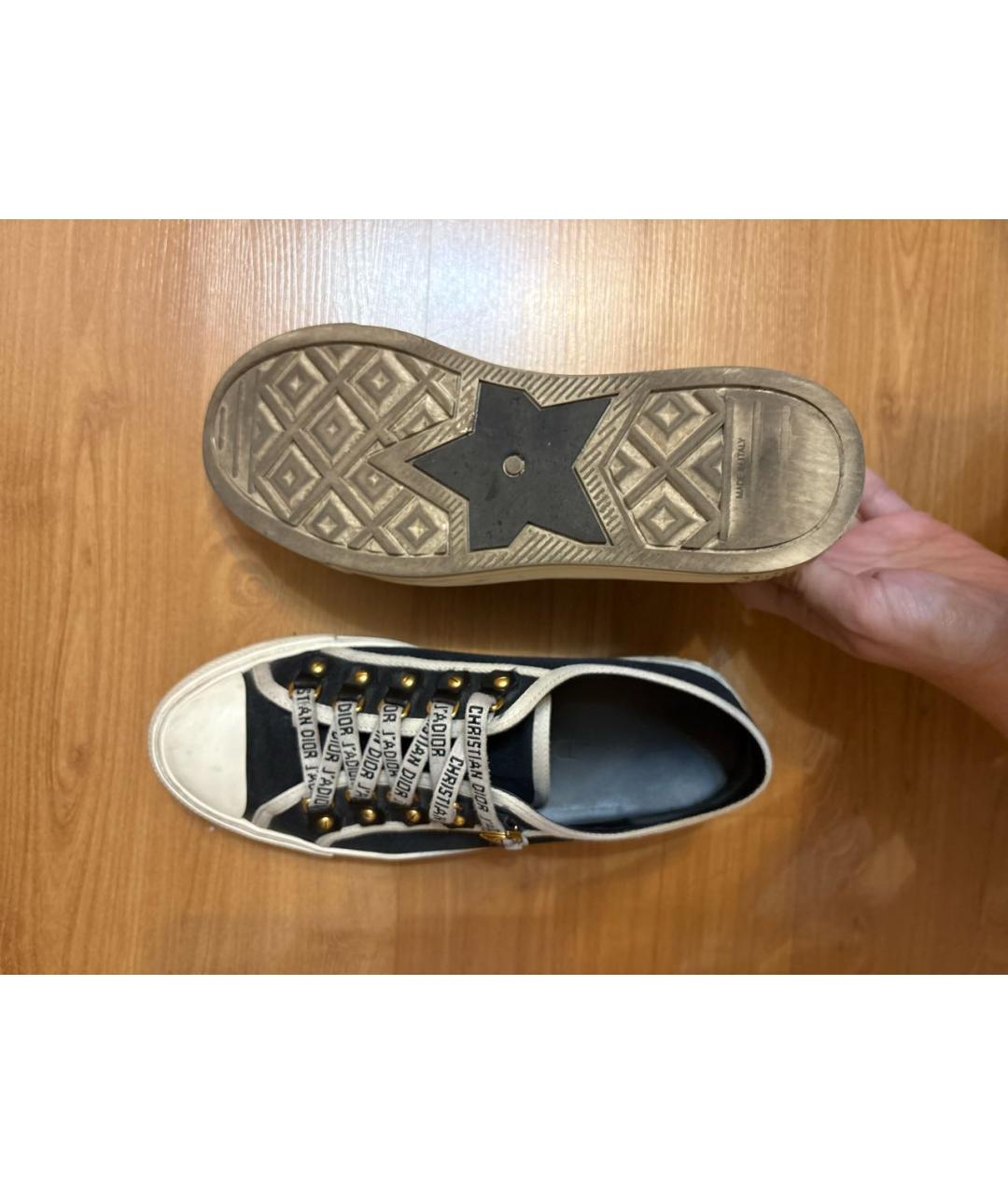 CHRISTIAN DIOR Темно-синие текстильные кеды, фото 7