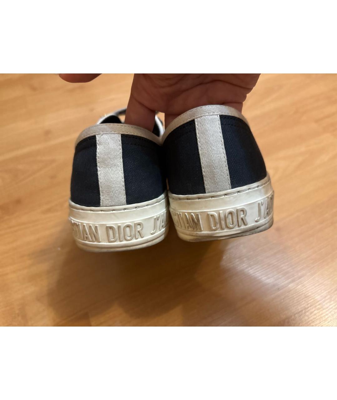 CHRISTIAN DIOR Темно-синие текстильные кеды, фото 5