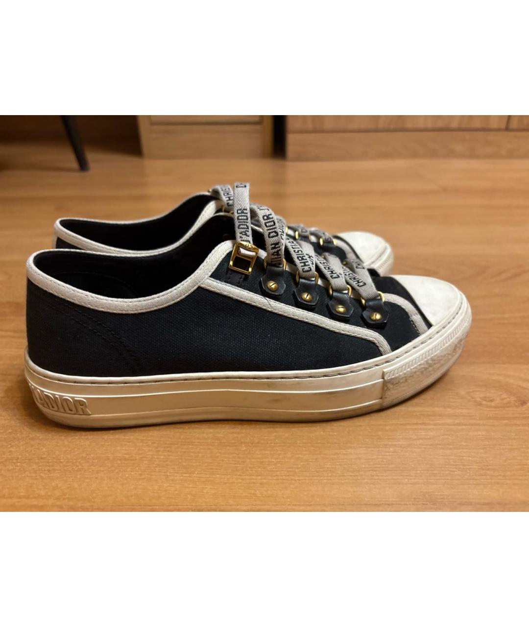 CHRISTIAN DIOR Темно-синие текстильные кеды, фото 2