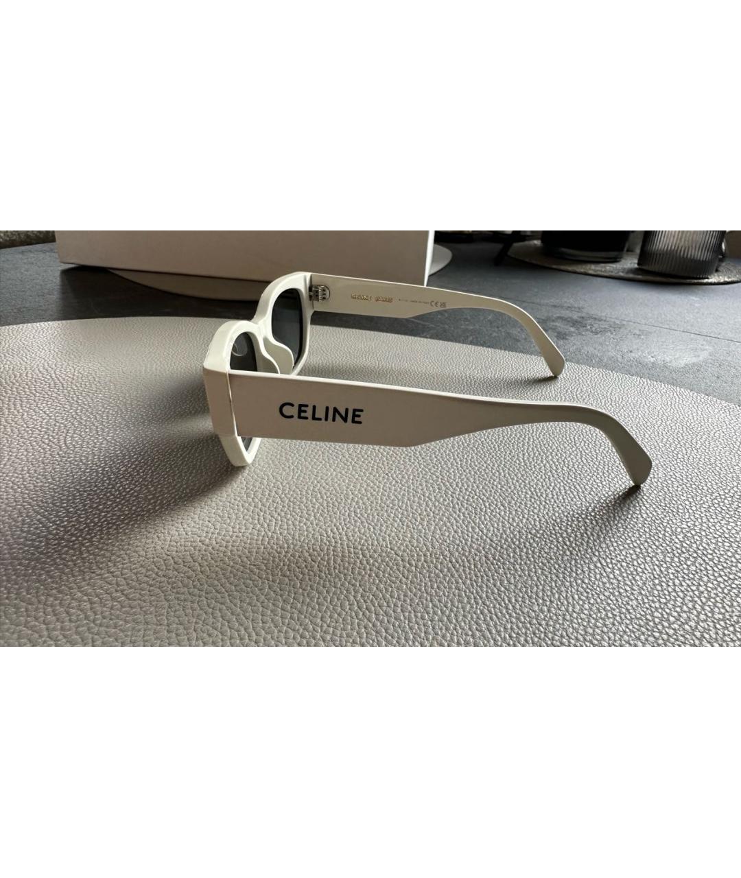 CELINE Белые пластиковые солнцезащитные очки, фото 3