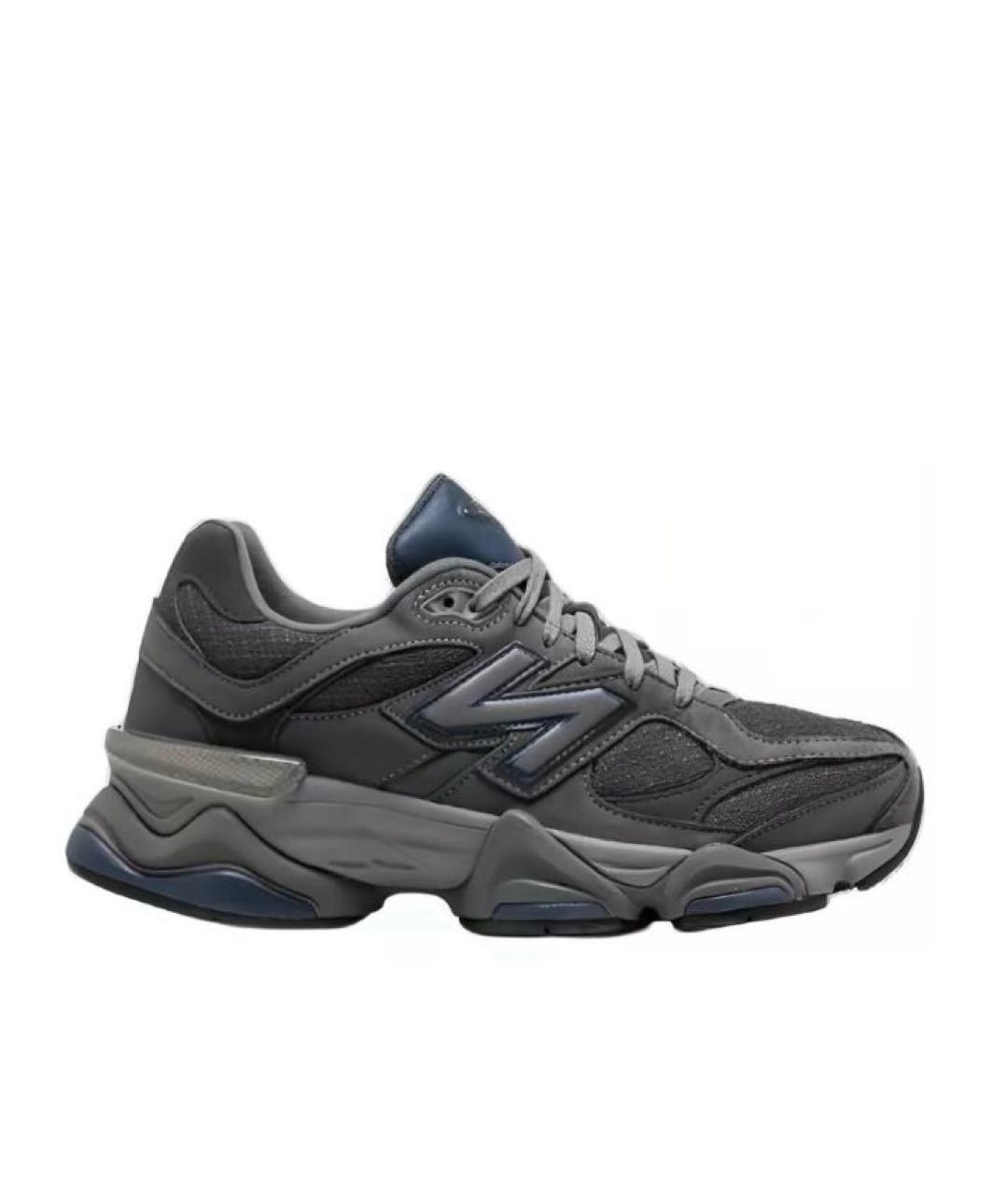 NEW BALANCE Антрацитовые замшевые низкие кроссовки / кеды, фото 1